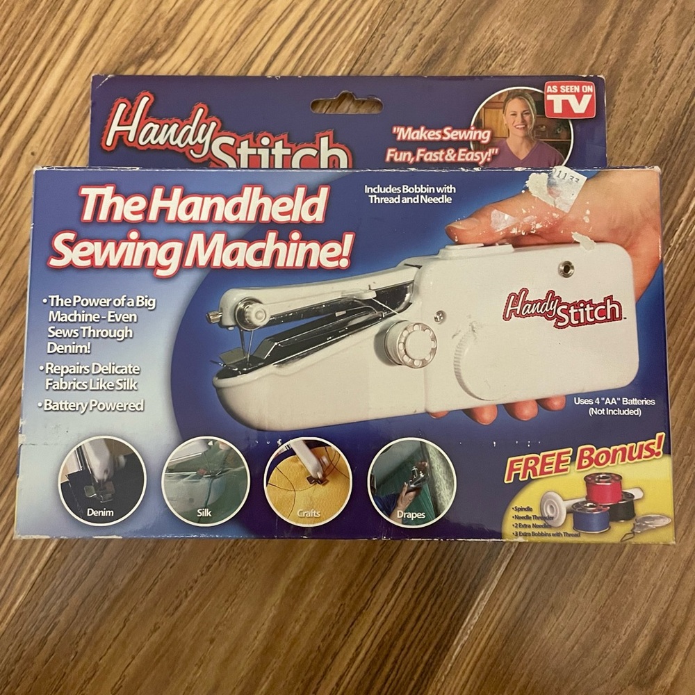As Seen On TV" Handy Stitch handheld portable sewing‎ machine